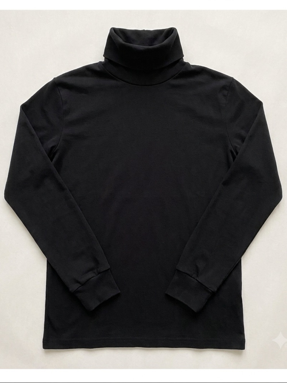 Men's Uniqlo Ultra-Soft Brushed Cotton Turtleneck T-Shirt - Black - (Medium)